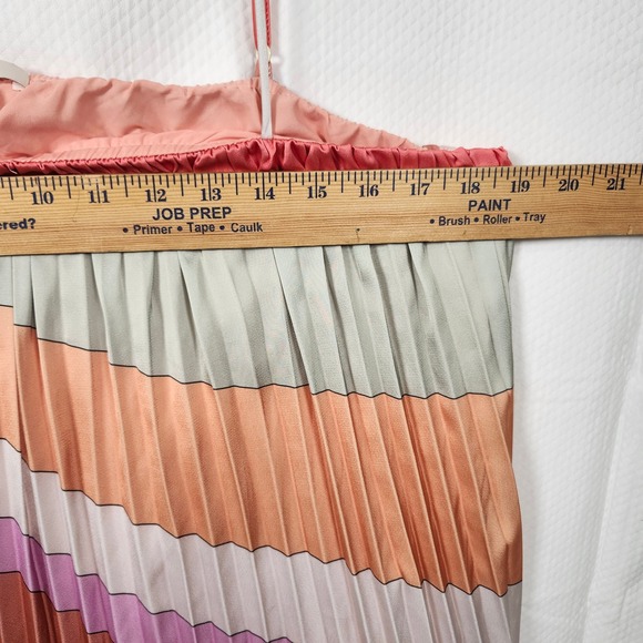 Skies Are Blue Pleated Cami Tank Top Multicolor Stripe Boho Size‎ L - Picture 6 of 7